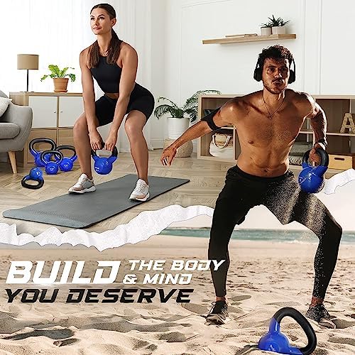 Yes4All 5-100 LB Kettlebells for Home Gym Exercises Fitness Full Body Workout Equipment