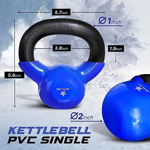 Yes4All 5-100 LB Kettlebells for Home Gym Exercises Fitness Full Body Workout Equipment