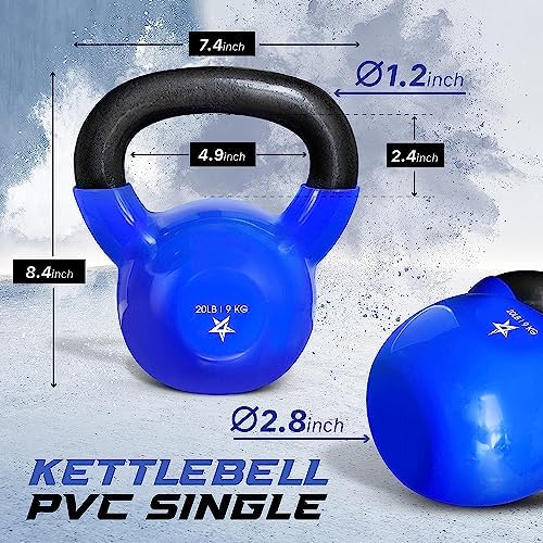 Yes4All 5-100 LB Kettlebells for Home Gym Exercises Fitness Full Body Workout Equipment