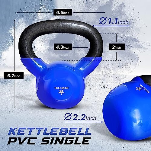 Yes4All 5-100 LB Kettlebells for Home Gym Exercises Fitness Full Body Workout Equipment