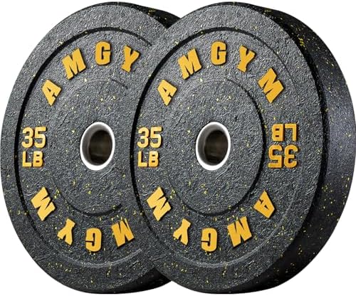 2 Inch Bumper Plates, 10-500lbs, Barbell Rubber Olympic Weight Plates Set for Home Gym, Strength Training & Weight Lifti