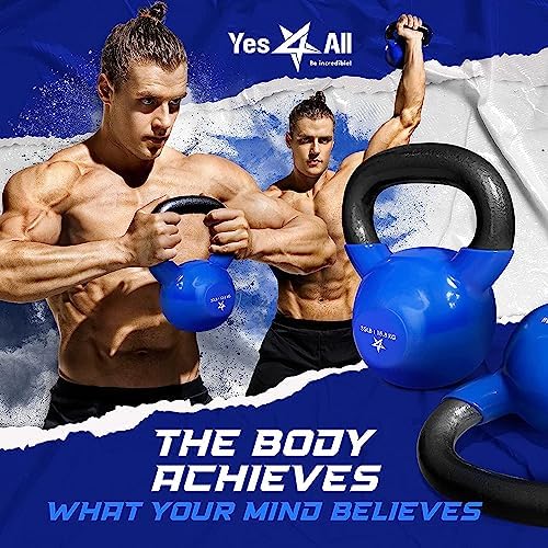 Yes4All 5-100 LB Kettlebells for Home Gym Exercises Fitness Full Body Workout Equipment