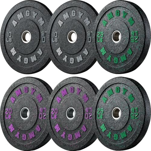 2 Inch Bumper Plates, 10-500lbs, Barbell Rubber Olympic Weight Plates Set for Home Gym, Strength Training & Weight Lifti