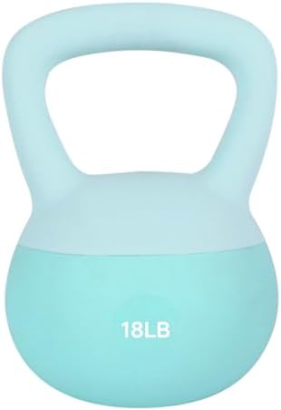 LeikeFitness Soft Kettlebells, Steel Shot Filled Weights for Women and Men, Color Coded Anti-Slip Soft Kettlebells, Home