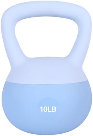 LeikeFitness Soft Kettlebells, Steel Shot Filled Weights for Women and Men, Color Coded Anti-Slip Soft Kettlebells, Home