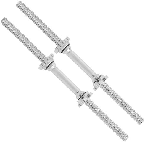 Yes4All Chrome/Rubber Grip Dumbbell Handles, 14/16/18/24 Inch, For 1" / 1.15" Plates, Weight Bar Connector, Home Gym Fi