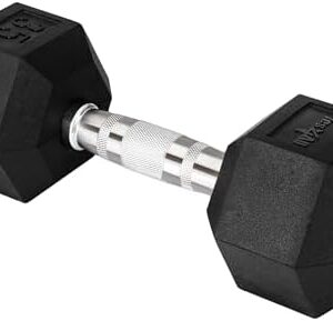 Yes4All Chrome Grip Encased Hex Dumbbells - Anti-Slip Hand Weights 5-50 LBSSingle