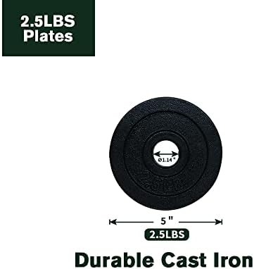 For Dumbbell and Barbell Lovers - Cast Iron Weight Plate Set (1.25lb, |5lb, 5lb, 10lb) Ideal for Strength Training and