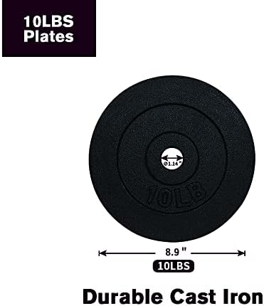For Dumbbell and Barbell Lovers - Cast Iron Weight Plate Set (1.25lb, |5lb, 5lb, 10lb) Ideal for Strength Training and