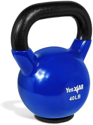 Yes4All Rubber Base Kettlebells for WomenStrength Training (10-65 lbs) Yes4All Kettlebells for Women Fitness Rubber Ba