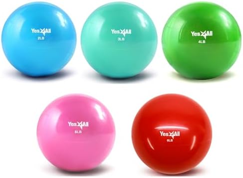 Yes4All Weighted Toning Balls for Exercise and Pilates | Yes4All Soft Medicine Balls for Balance and Flexibility Traini