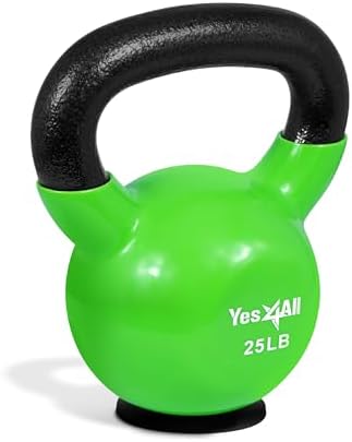 Yes4All Rubber Base Kettlebells for WomenStrength Training (10-65 lbs) Yes4All Kettlebells for Women Fitness Rubber Ba