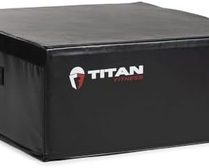 Titan Fitness 12" Stackable Soft Foam Plyometric Box for Home Gym Training | High Density EPE Foam Core Plyo Box for Bo