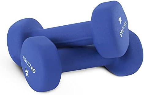 Yes4All Neoprene Coated Dumbbell Hand Weight Sets of 2 - Multiple Weight Options for Home Gym Fitness Users - Anti-Roll,