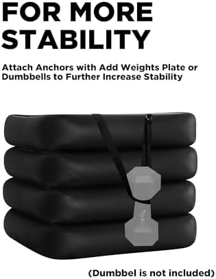 Highpi Inflatable Plyo Box Set for Crossfit Training, Jump Exercise, Workout 31''x31''x24'' Highpi Stackable Jump Bo