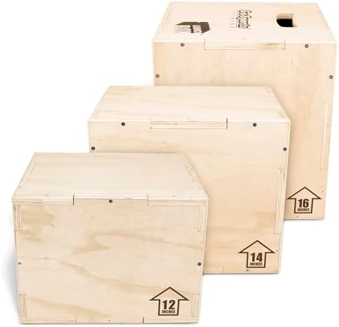 GoSports Fitness 3-in-1 Plyo Jump Box - Great for Home or Gym - Perfect for Beginners to Advanced Athletes - Compact Des