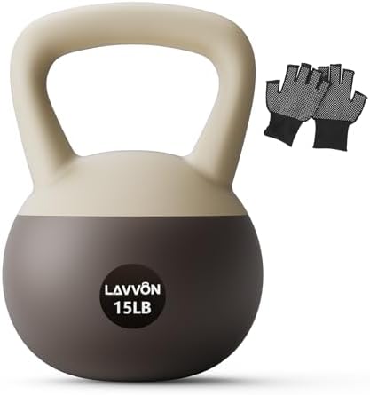 Cushioned Impact-Resistant Base Kettlebell for Home Workouts, Anti-Slip Grip Weight for Women & Men, Safe Strength Train
