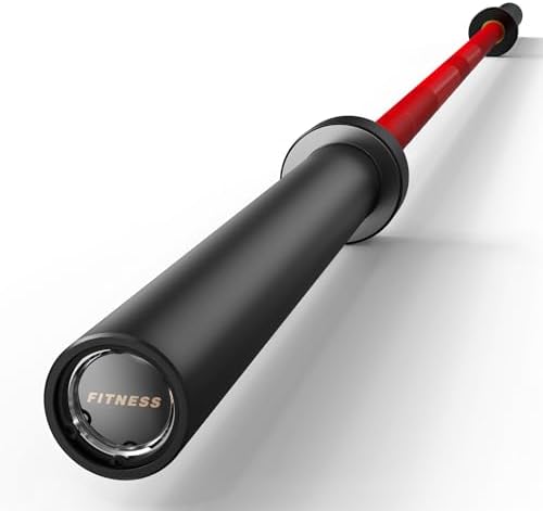 Papababe Olympic Barbell 45lb Weight Bar for Strength Training and Gym Use with 1000lb Weight Capacity Chrome/Zinc Plati