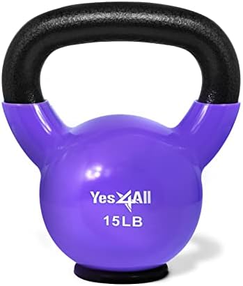 Yes4All Rubber Base Kettlebells for WomenStrength Training (10-65 lbs) Yes4All Kettlebells for Women Fitness Rubber Ba