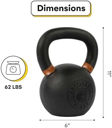 Kettlebell Kings Powder Coated Kettlebell Weights - 9-97 lb Strength Training Kettlebells for Men and Women - Home Gym E