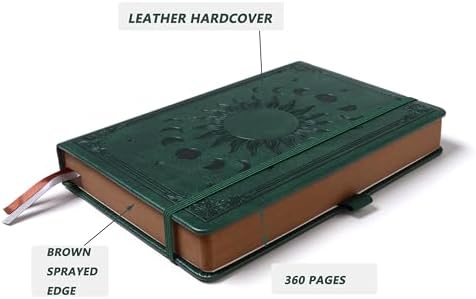 Classic Lined Writing Daily Journal for Men & Women - 360 Pages Hardcover Notebook with Vintage Sun & Moon Design, Blue