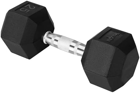 Yes4All Chrome Grip Encased Hex Dumbbells - Anti-Slip Hand Weights 5-50 LBS Single