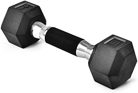 Yes4All Rubber Grip Encased Hex Dumbbell - Anti-Slip Hand Weights for Home Gym, 5-50 LBS Adjustable | Yes4All Rubber G