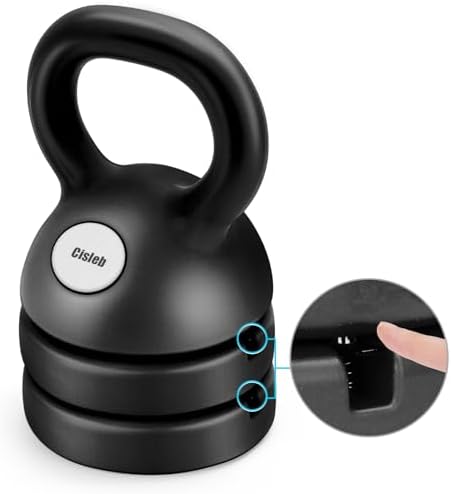Adjustable Kettlebell Weight Set for Home Gym: 3-in-1 Kettlebells (5lbs 8lbs 12lbs) Full-Body Workout for Beginners | St