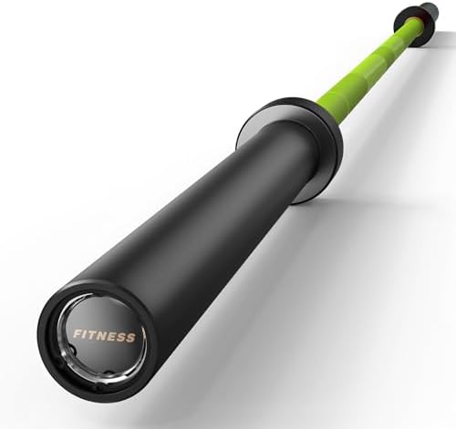 Papababe Olympic Barbell 45lb Weight Bar for Strength Training and Gym Use with 1000lb Weight Capacity Chrome/Zinc Plati