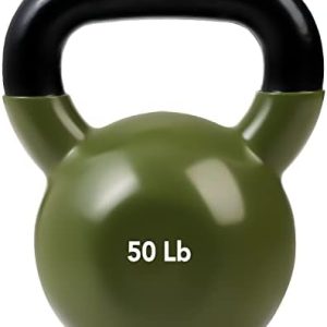 JFIT Kettlebell Weights: Best Vinyl Coated Iron for Home Workouts, 50LB - Ultimate Durability & Smooth Grip | JFIT 50 L
