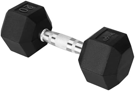 Yes4All Chrome Grip Encased Hex Dumbbells - Anti-Slip Hand Weights 5-50 LBS Single
