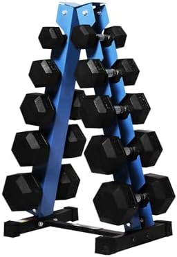 RitFit 250LB Rubber Hex Dumbbells with Weights Rack for Home Strength Training | RitFit 300LB Rubber Hex Dumbbells and