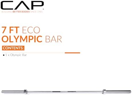 CAP Barbell | Olympic 2-Inch Barbell Bars | Fitness Enthusiasts | Home Gym | Durable Construction | 7 ft Length | Multip