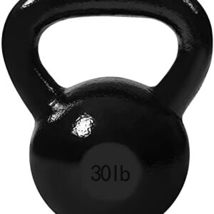 JFIT Kettlebell Weights Cast Iron, 30 LB - Cast Iron Design, Non-Slip Grip, Home Gym Essential, Fitness Enthusiasts, Hom