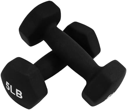 BalanceFrom Neoprene Coated Iron Dumbbell Hex Weights Set for Strength Training at Home | BalanceFrom Non-Slip Iron Dum