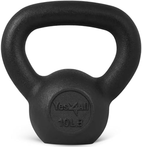 Yes4All Cast Iron Kettlebell, Strength Training Kettlebells 80 Lb (5,10,15,20,25,30,35,40,45,50,60,70,80 Lb) for Full Bo