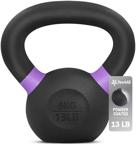Yes4All Powder Coated 9lb-71lb Cast Iron Core Kettlebells for Heavy Duty Strength Training | Yes4All Powder Coated Kett