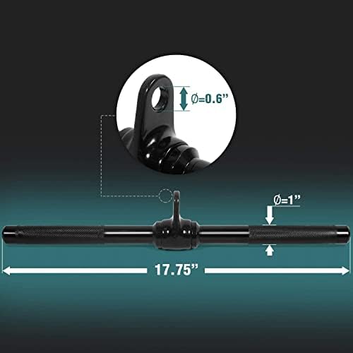 Yes4All Cable Machine Attachment Row Handles Tricep Rope Straight Bar V Bar LAT Pulldown Accessories 880 LB for Home Gy