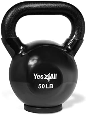 Yes4All Rubber Base Kettlebells for WomenStrength Training (10-65 lbs) Yes4All Kettlebells for Women Fitness Rubber Ba