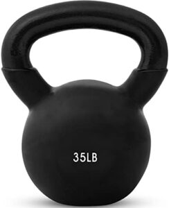 JFIT Kettlebell Weights Vinyl Coated Iron, 35 LB - Best Selling Fitness Gear for Home Workouts, Weightlifting, Strong &