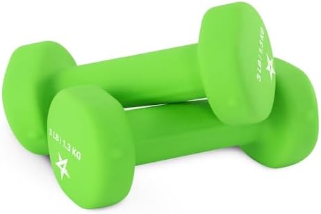Yes4All Neoprene Coated Dumbbell Hand Weight Sets of 2 - Multiple Weight Options for Home Gym Fitness Users - Anti-Roll,