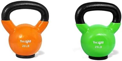 Yes4All Rubber Base Kettlebells for WomenStrength Training (10-65 lbs) Yes4All Kettlebells for Women Fitness Rubber Ba