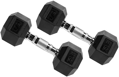 Fitvids Rubber Coated Hex Dumbbell Weight Set for Home Gym, 150LB Set, 5-25 Lbs Pairs, Portable Storage Included Fitvi