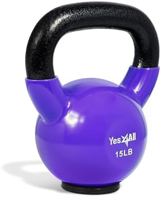 Yes4All Rubber Base Kettlebells for WomenStrength Training (10-65 lbs) Yes4All Kettlebells for Women Fitness Rubber Ba