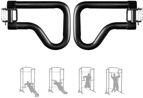 Yes4All Heavy Duty Power Rack J-Hooks & Attachments for 2x2 & 3x3 Power Racks – Ideal for Home Gym Fitness Lovers