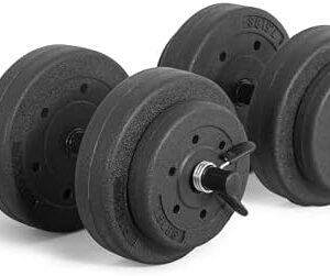 CAP Barbell 40-Pound Adjustable Cement Dumbbell Set - Versatile Vinyl Coated Weights for Home Gym Fitness Pros
