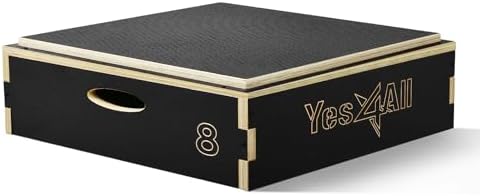 Yes4All 3 In 1 Wooden Plyo Box for Home Jump Training and Outdoor Exercise | Yes4All Plyometric Box Platform: Versatile