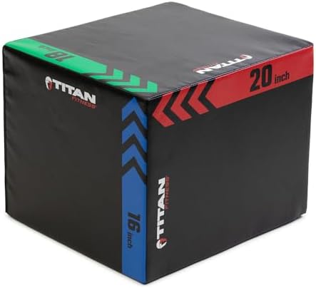 Titan Fitness Heavy Duty Pro-Duty HIIT Foam Plyometric Box for Home and Gym Use - Box Squats and Step-Ups, Suitable for