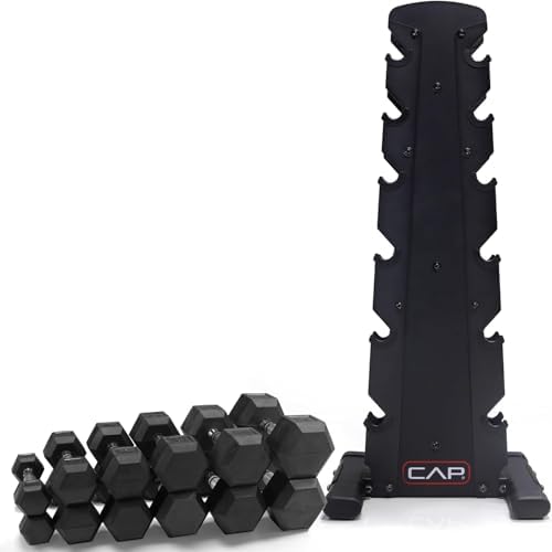CAP Barbell Rubber Coated Dumbbells for Home Gym Fitness Lovers | Multiple Weight Options | CAP Barbell Heavy Duty Rubb