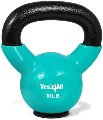 Yes4All Rubber Base Kettlebells for WomenStrength Training (10-65 lbs) Yes4All Kettlebells for Women Fitness Rubber Ba